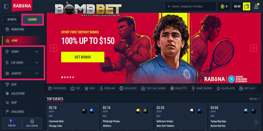 کازینو آنلاین رابونا بت