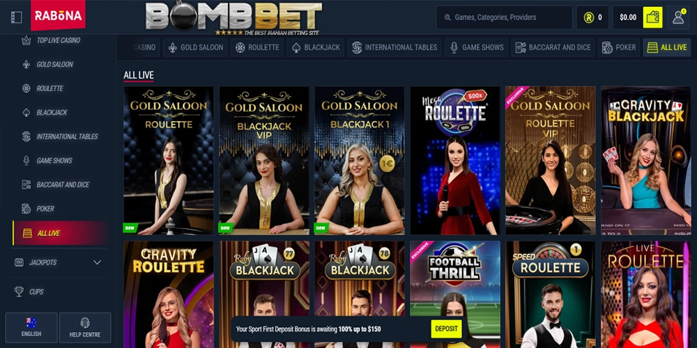 کازینو آنلاین رابونا بت