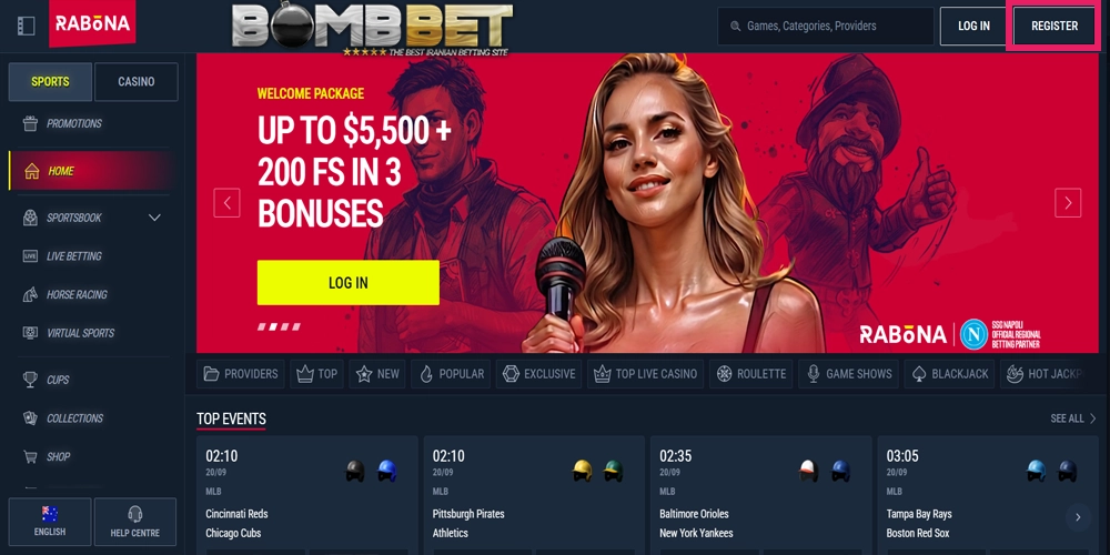 آموزش ثبت‌نام RabonaBet