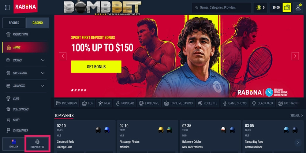 پشتیبانی RabonaBet